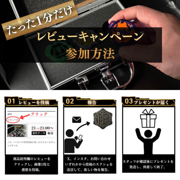 フォームチェンジケースが特撮ボックスで販売決定！これ1つで3つの専用収納を楽しめる！劇中の世界観をイメージしアタッシュケースを採用！ガイアメモリ、フルボトル、センタイリング、ゴチゾウ、カプセム、IDコアの6種類からお好みの3つを選択！あなただけの専用収納ケースにカスタム！　ディスプレイケース おもちゃ収納 コレクションケース　仮面ライダークウガ 仮面ライダーアギト 仮面ライダー龍騎 仮面ライダーファイズ 仮面ライダー剣 仮面ライダー響鬼 仮面ライダーカブト 仮面ライダー電王 仮面ライダーキバ 仮面ライダーディケイド 仮面ライダーW 仮面ライダーオーズ 仮面ライダーフォーゼ 仮面ライダーウィザード 仮面ライダー鎧武 仮面ライダードライブ 仮面ライダーゴースト 仮面ライダーエグゼイド 仮面ライダービルド 仮面ライダージオウ 仮面ライダーゼロワン 仮面ライダーセイバー 仮面ライダーリバイス 仮面ライダーギーツ 仮面ライダーガッチャード 仮面ライダーガヴ 仮面ライダーゼッツ